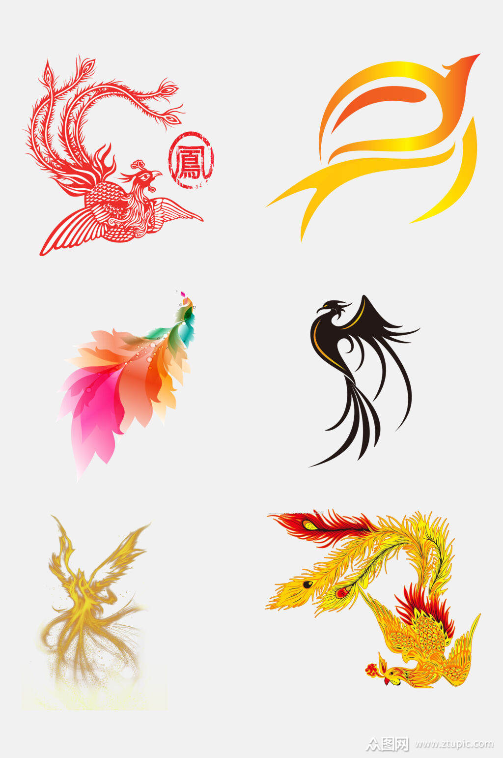 中国风凤凰免抠素材