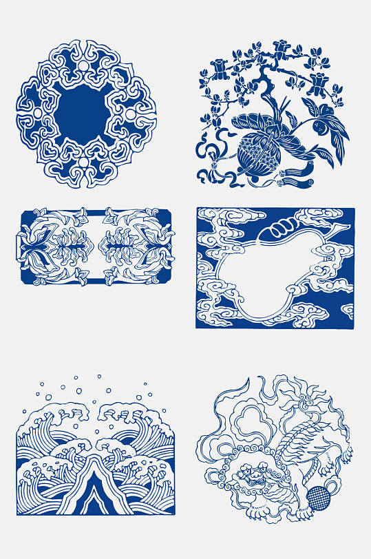 浪花青花瓷花纹图片 浪花青花瓷花纹素材下载 众图网