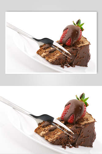 美味巧克力草莓吐司蛋糕图片