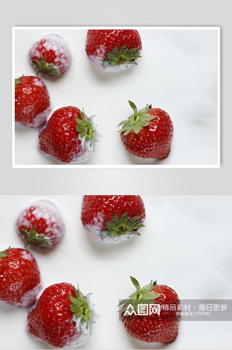 奶油草莓水果食品图片素材