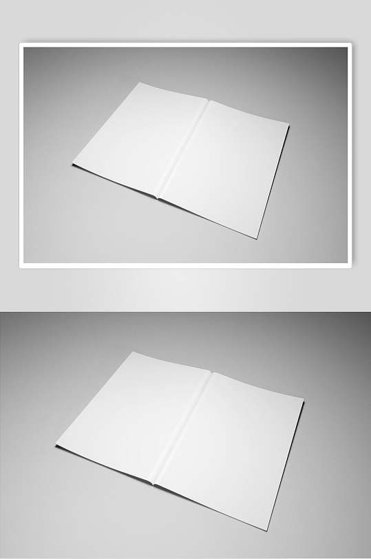 简约白色展开书本样机