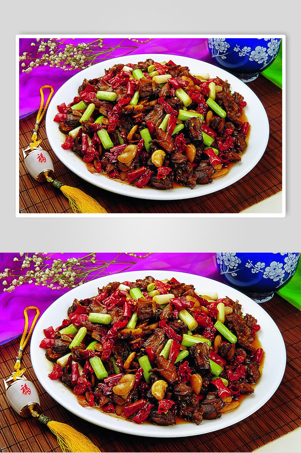 招牌美味香辣红子鸽图片素材