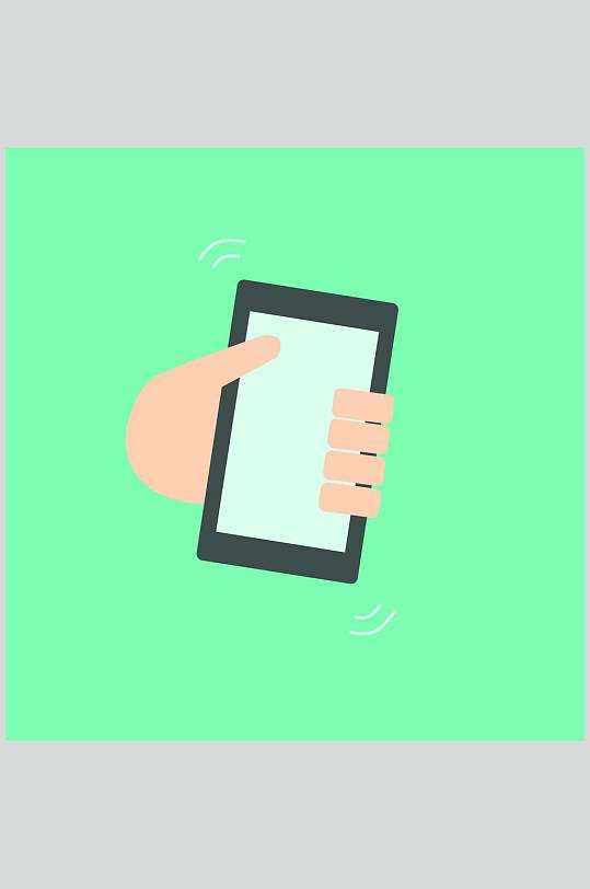 手拿手机扁平化商务办公矢量素材