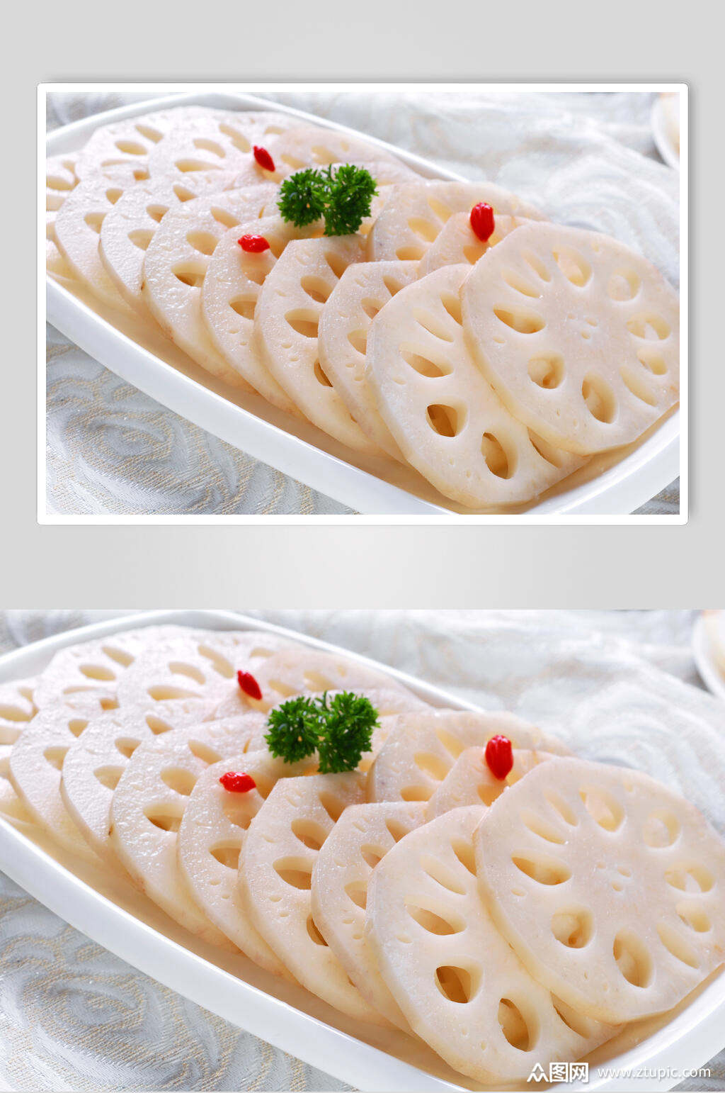 新鲜精品素藕片食物图片