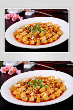 秘制葱香麻婆豆腐美食食品图片