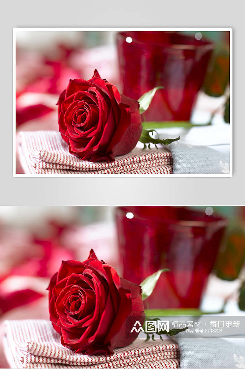 玫瑰红宴席烛台摄影图片素材