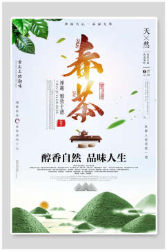 醇香自然品味人生茶叶茶道海报