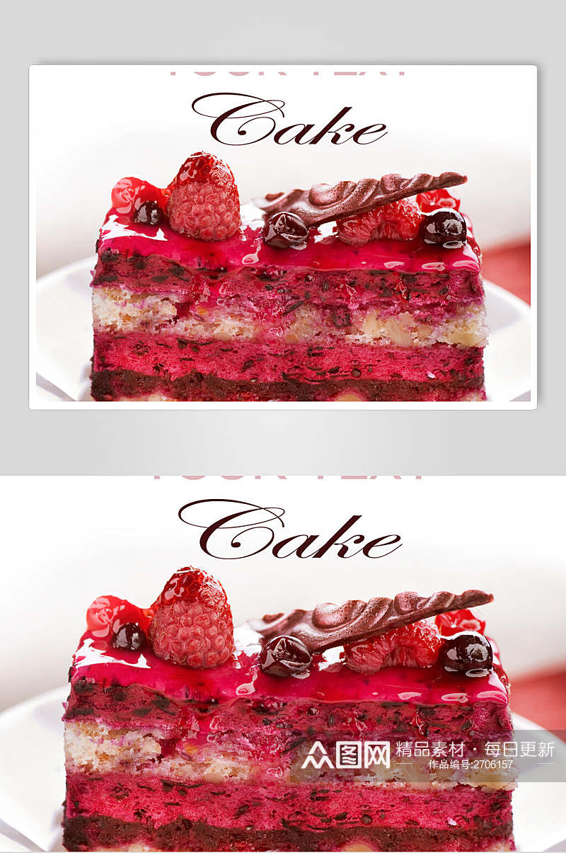 时尚美味草莓甜点蛋糕切件图片素材