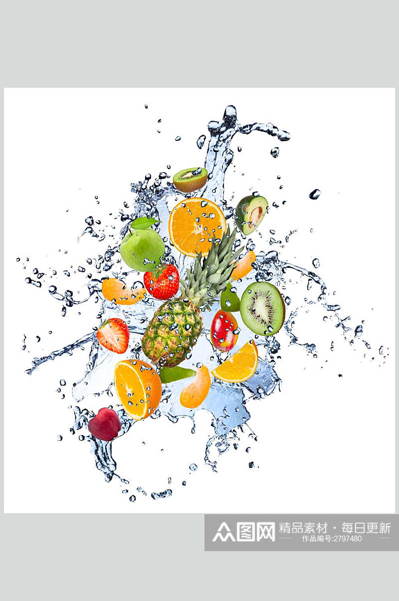 创意健康美味水果食品图片素材