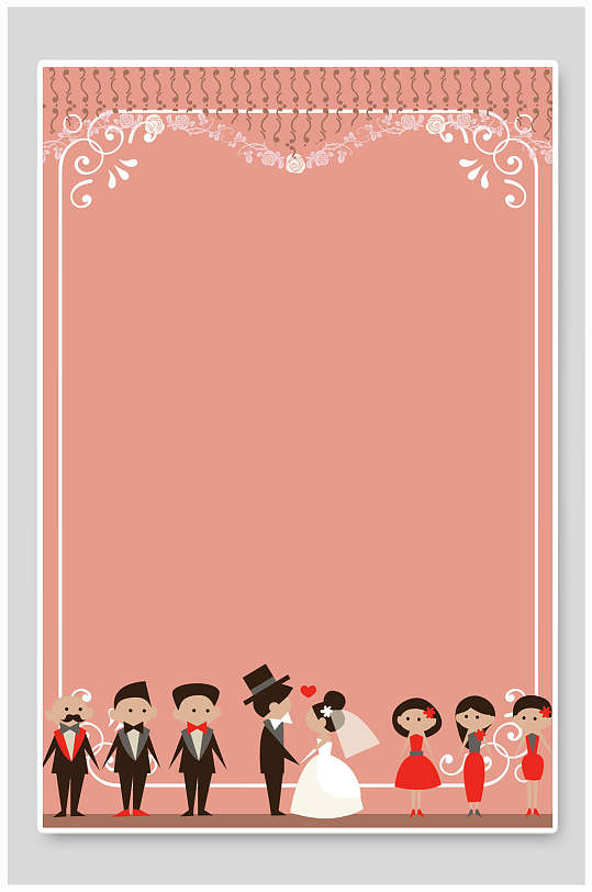 清新唯美高端大气创意婚礼舞台背景