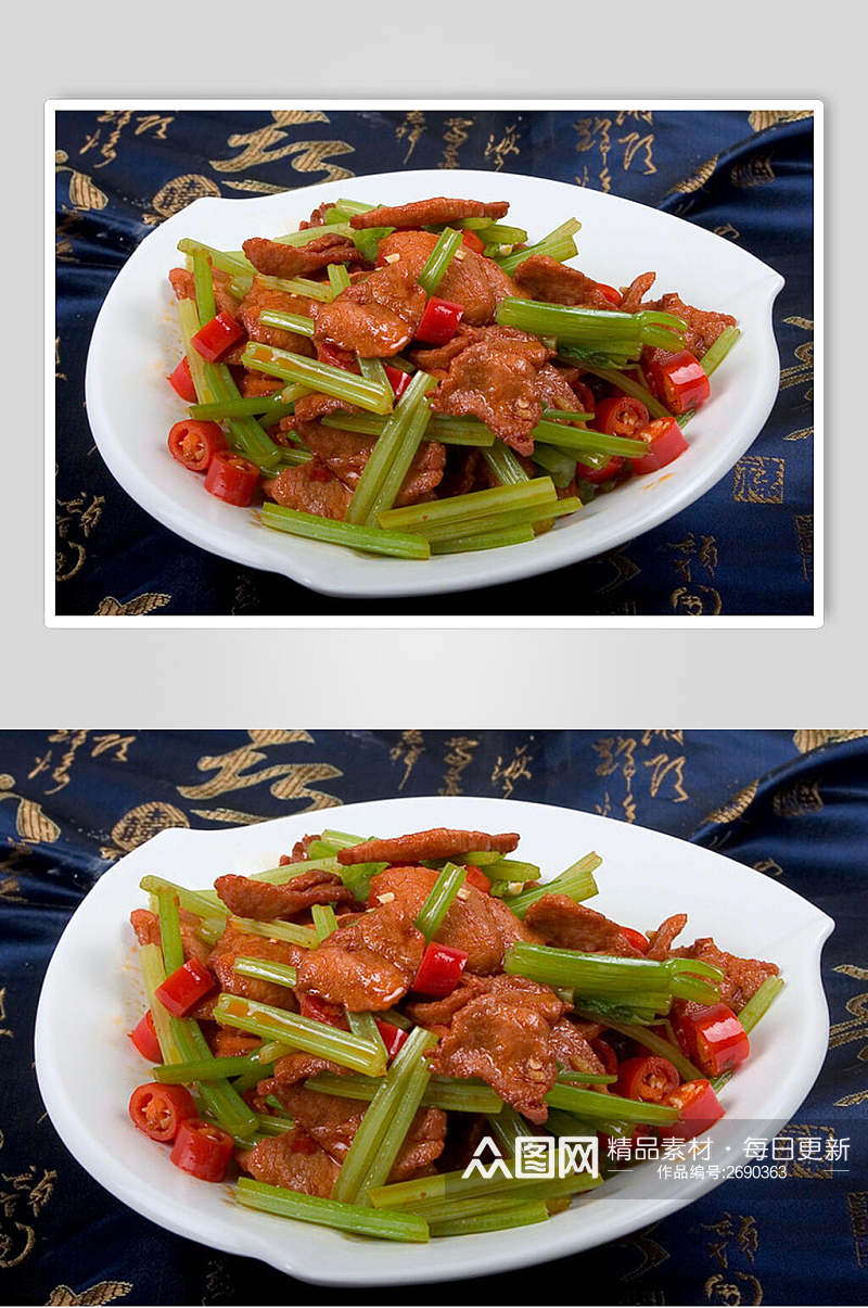 芹菜小炒黄牛肉食物摄影图片素材