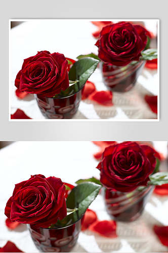 红色玫瑰红宴席烛台高清图片