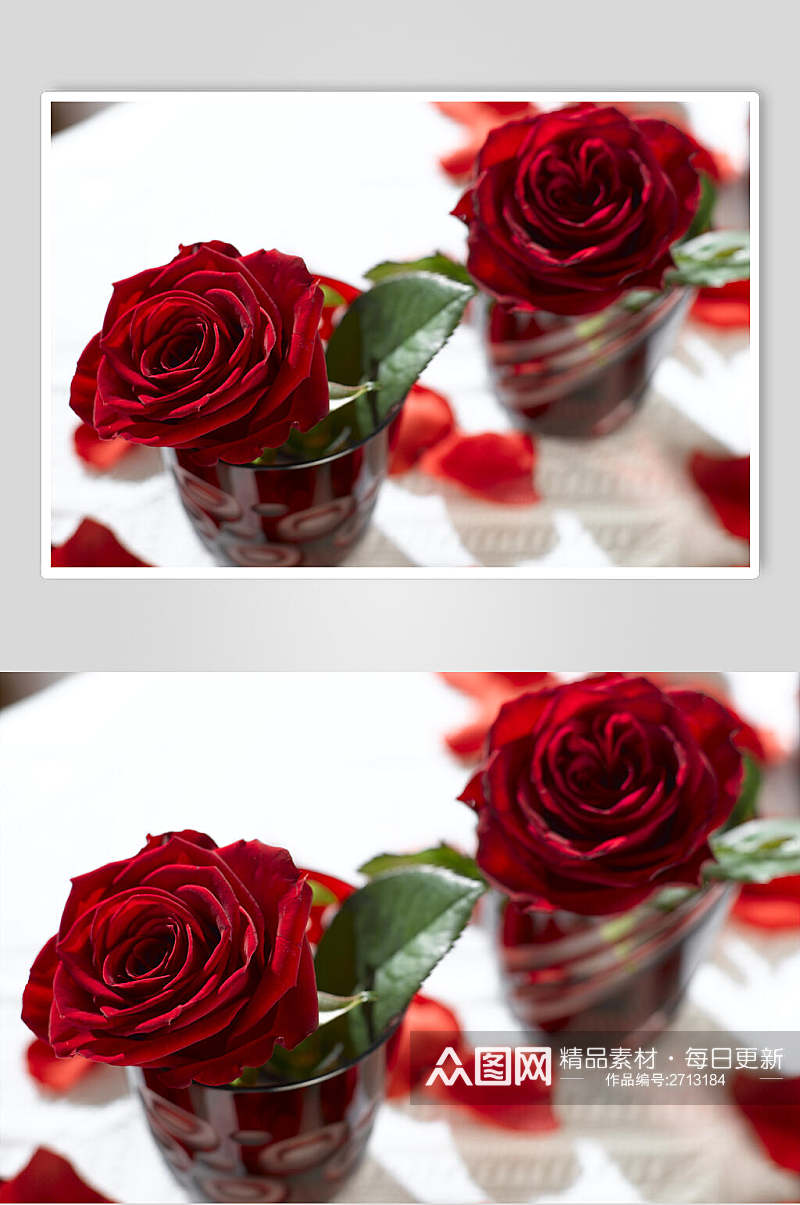 红色玫瑰红宴席烛台高清图片素材