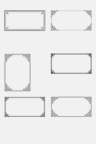 精致大气黑色欧美边框免抠素材