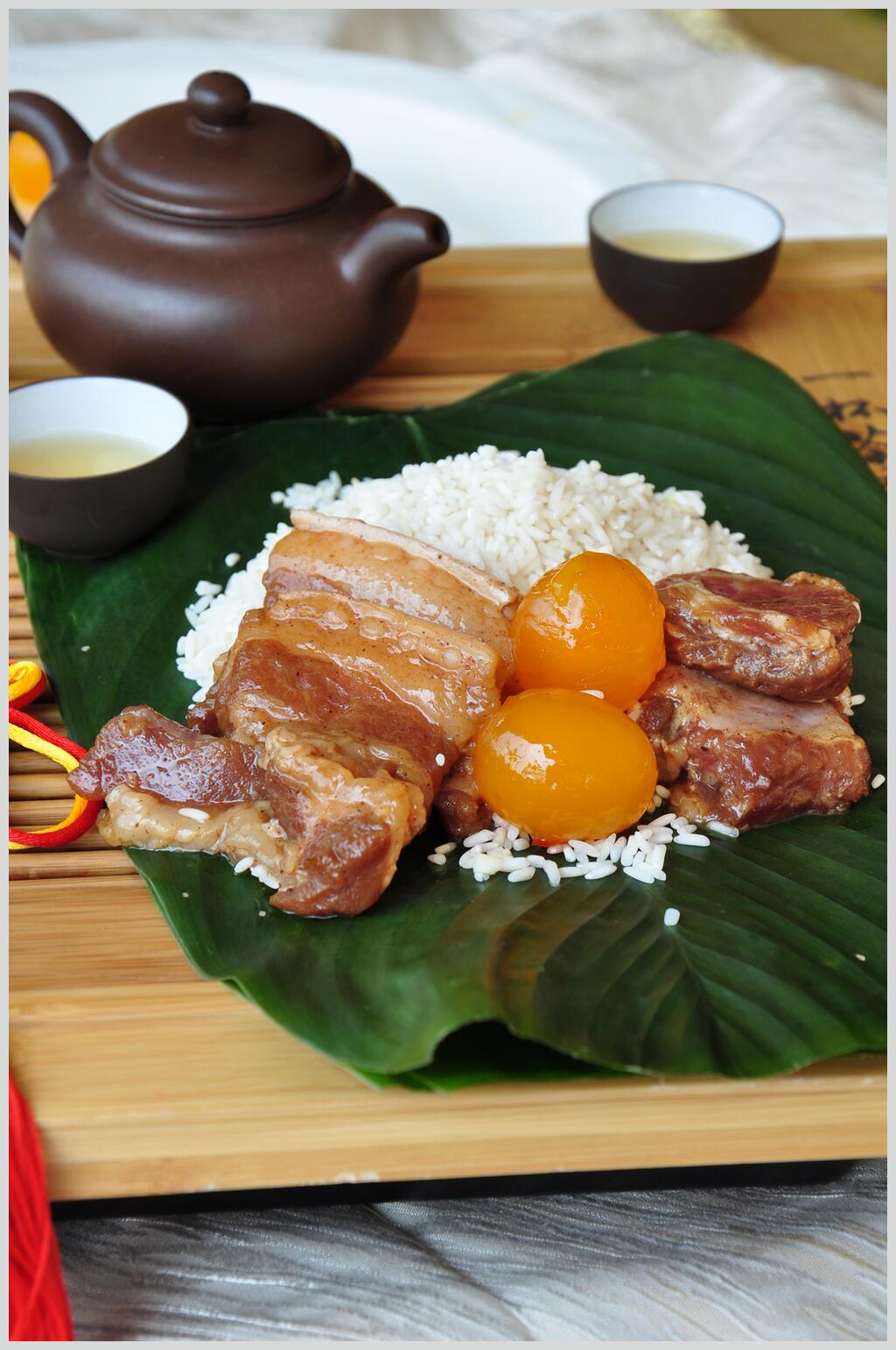 咸蛋黄粽子食品摄影图片素材