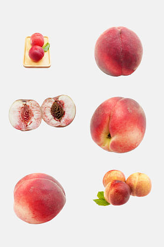 有机水果桃子免抠素材