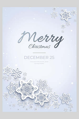 简洁白色圣诞节冬季海报