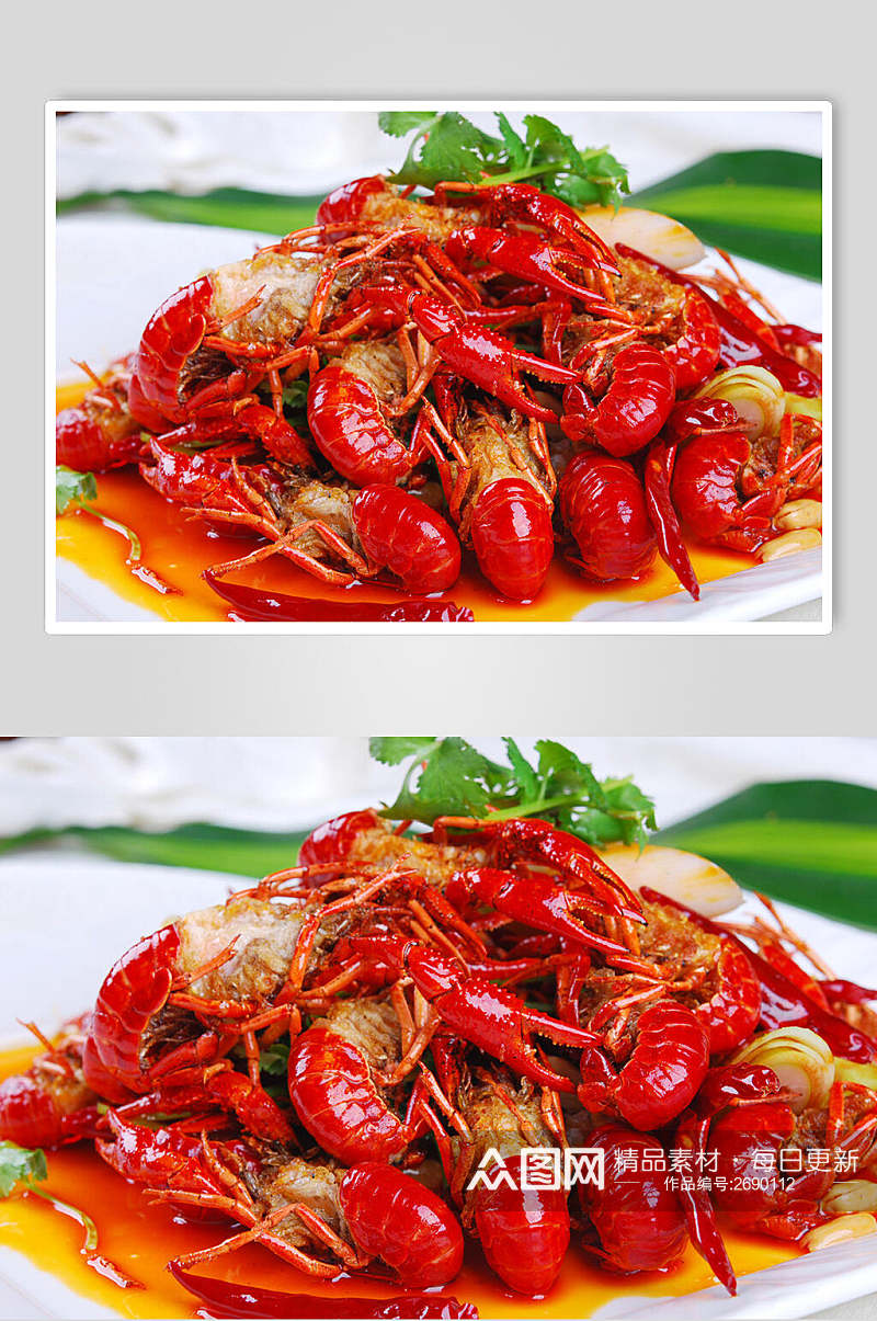 香辣美味海鲜小龙虾食物高清图片素材