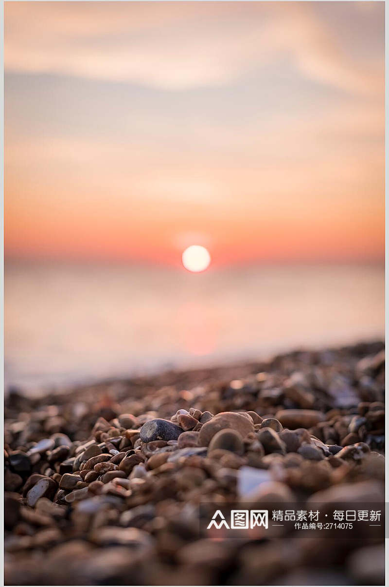 夕阳海边风景图片素材