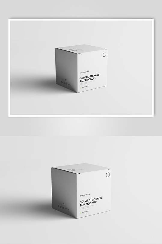白色正方体高端包装盒子箱子样机