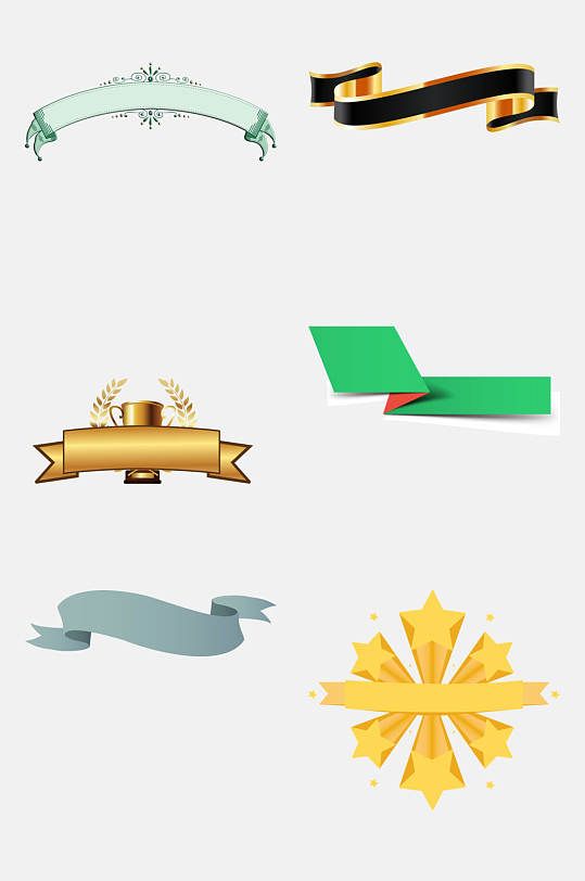 清新简洁标题框标签带免抠素材