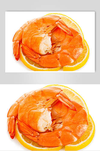 鲜香美味柠檬明虾虾仁食物高清图片