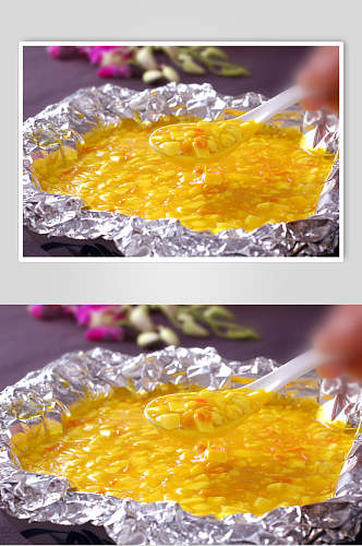 素蟹黄豆花食物摄影图片