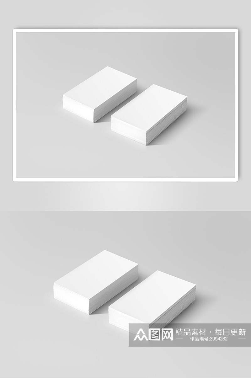 立体长方形名片纸张样机素材