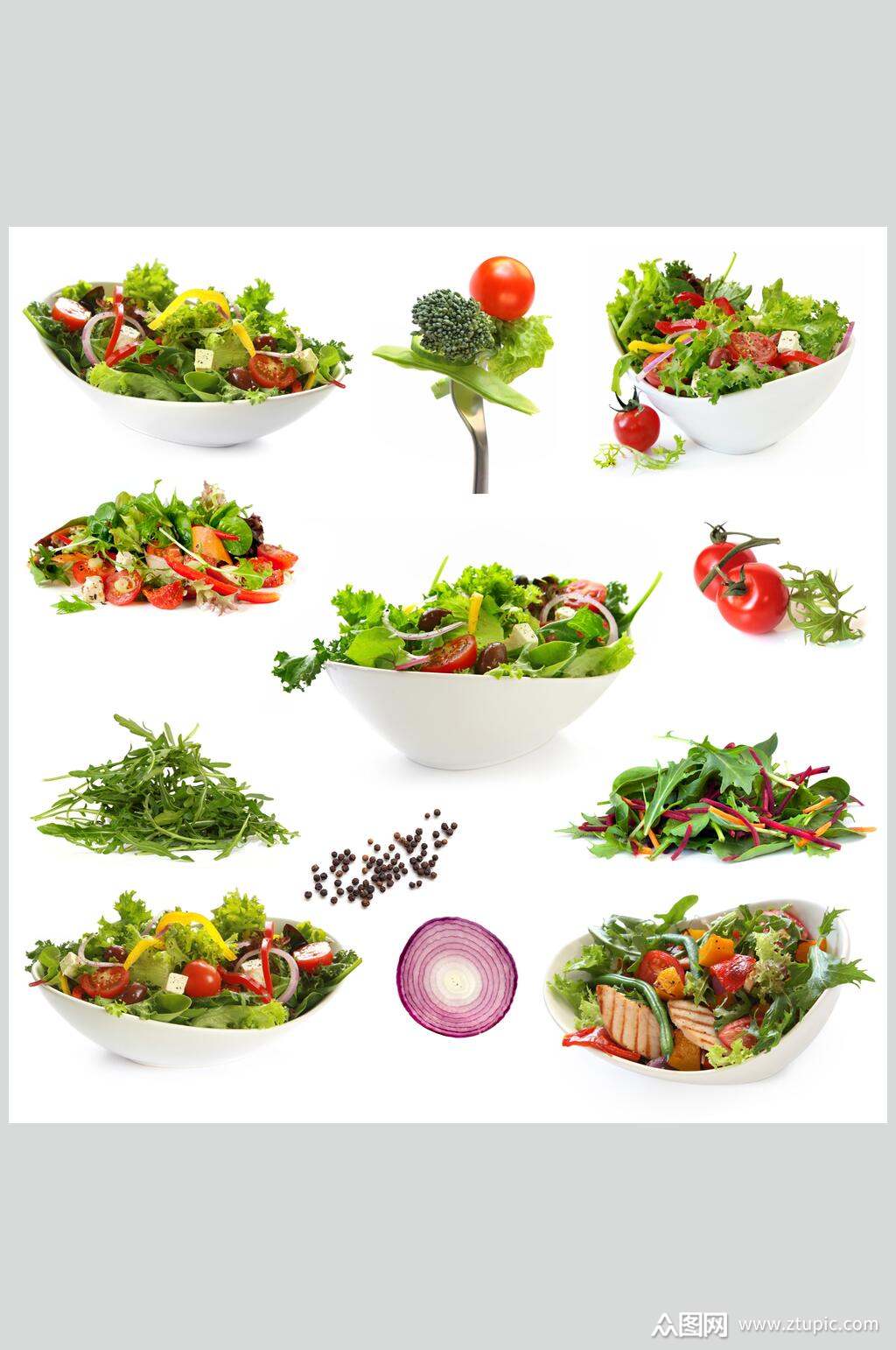 健康美味沙拉蔬菜水果食物摄影图片素材