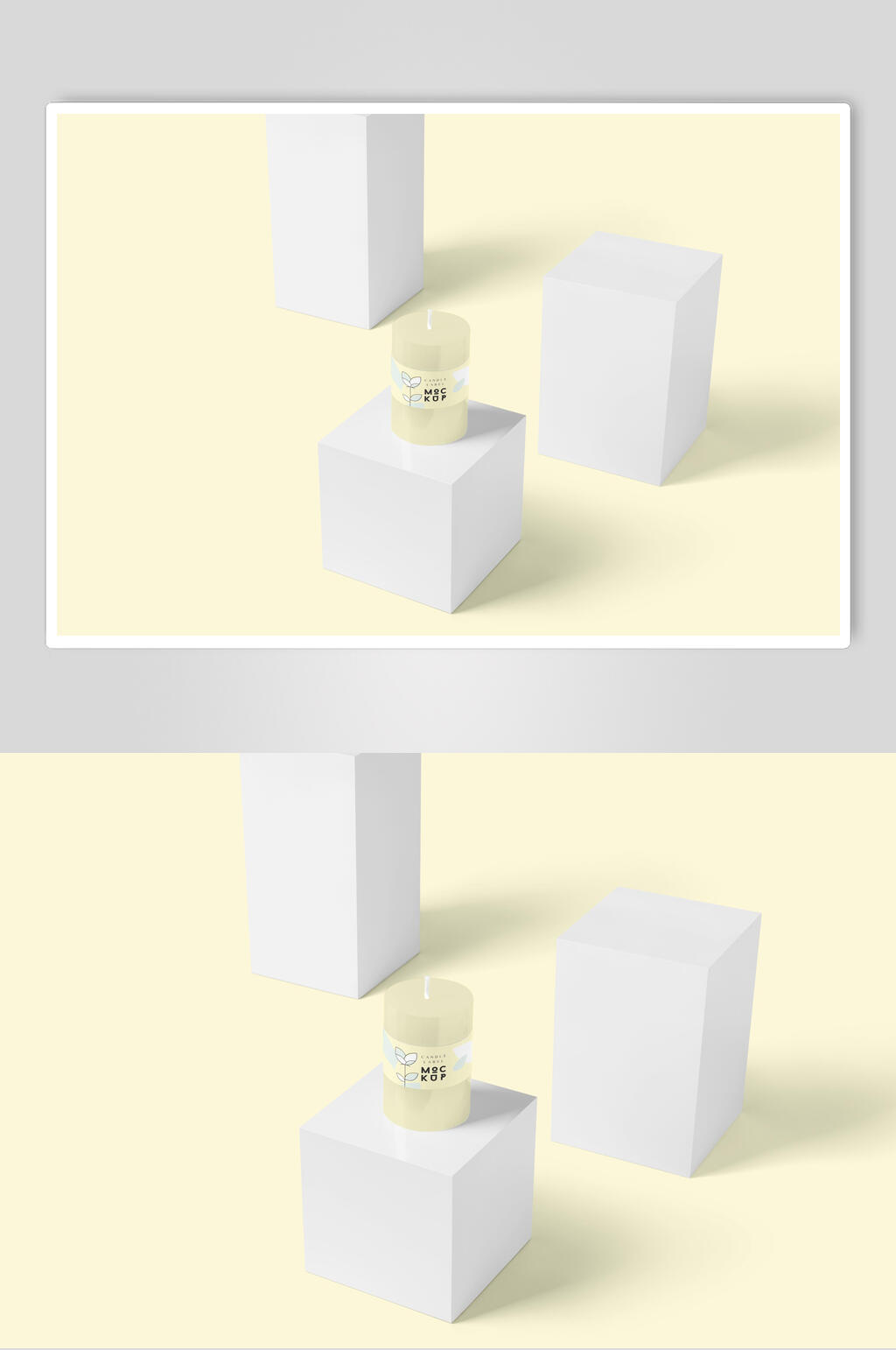 白色盒子蜡烛样机素材
