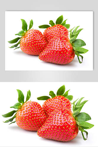有机奶油草莓水果图片