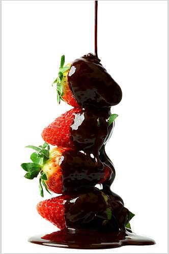 美味巧克力草莓水果食品图片