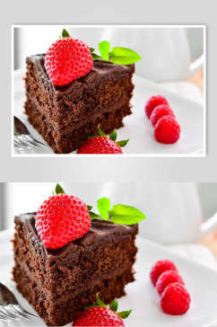 特色美味草莓甜点蛋糕切件图片