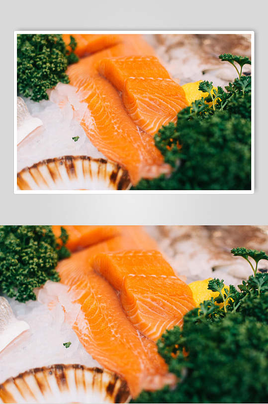 红三文鱼水产品海鲜餐饮摄影图片