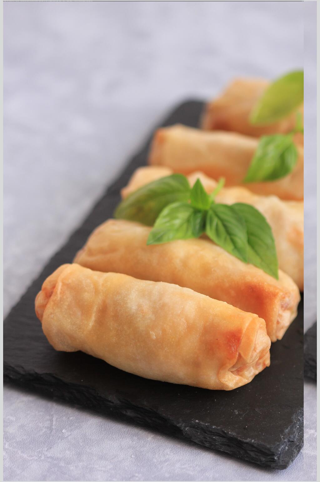 金黄美味美食春卷摄影图片素材