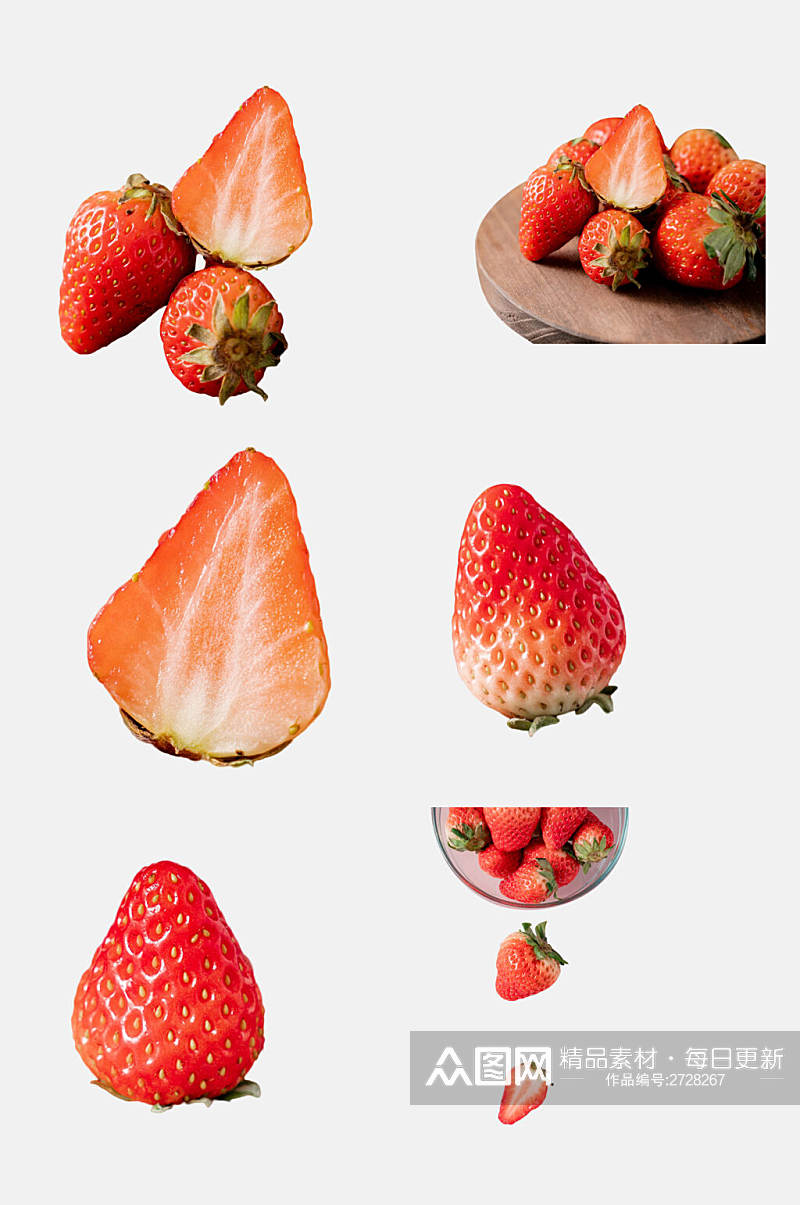 清新美味水果草莓免抠素材 元素素材