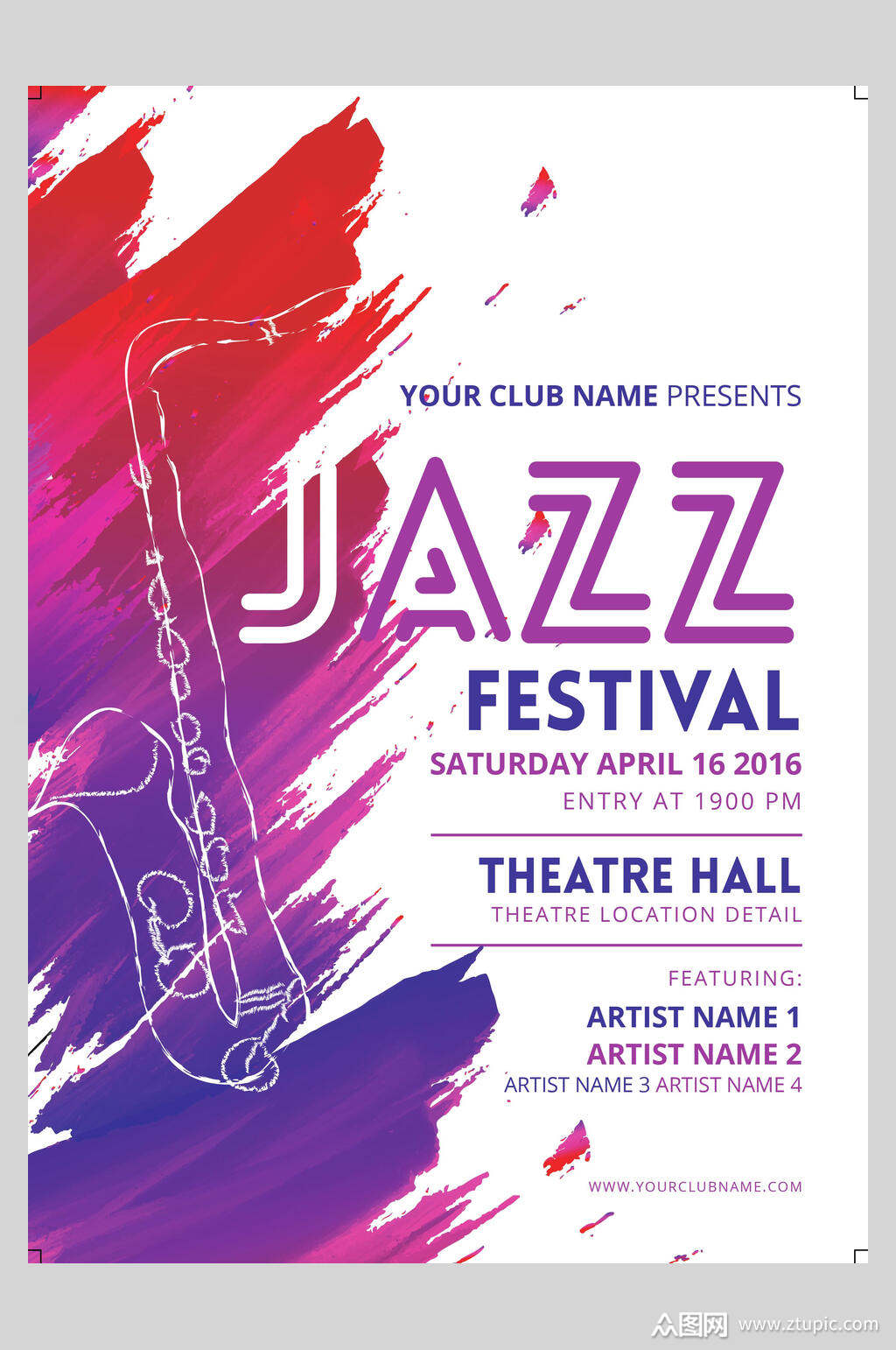 欧美时尚爵士音乐宣传海报素材