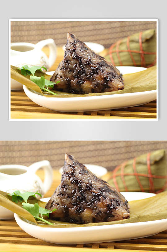 黑米粽子食品摄影图片