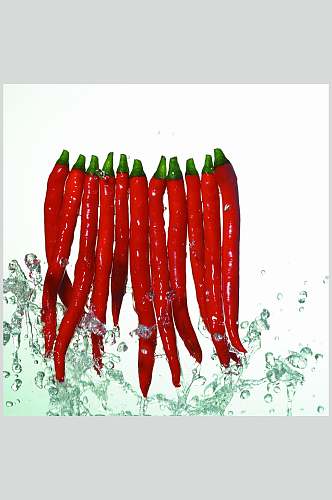 冰镇红辣椒蔬菜食物高清图片