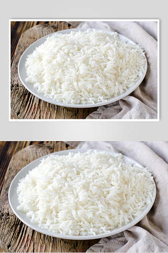 长粒米白米饭食物图片