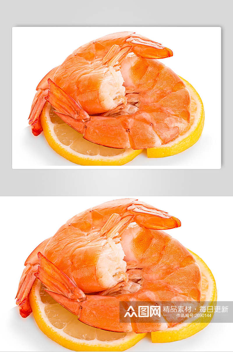 柠檬明虾虾仁食物摄影图片素材