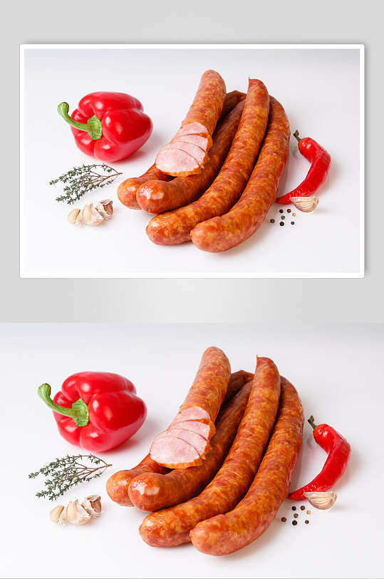我們臘腸香腸食品高清圖片