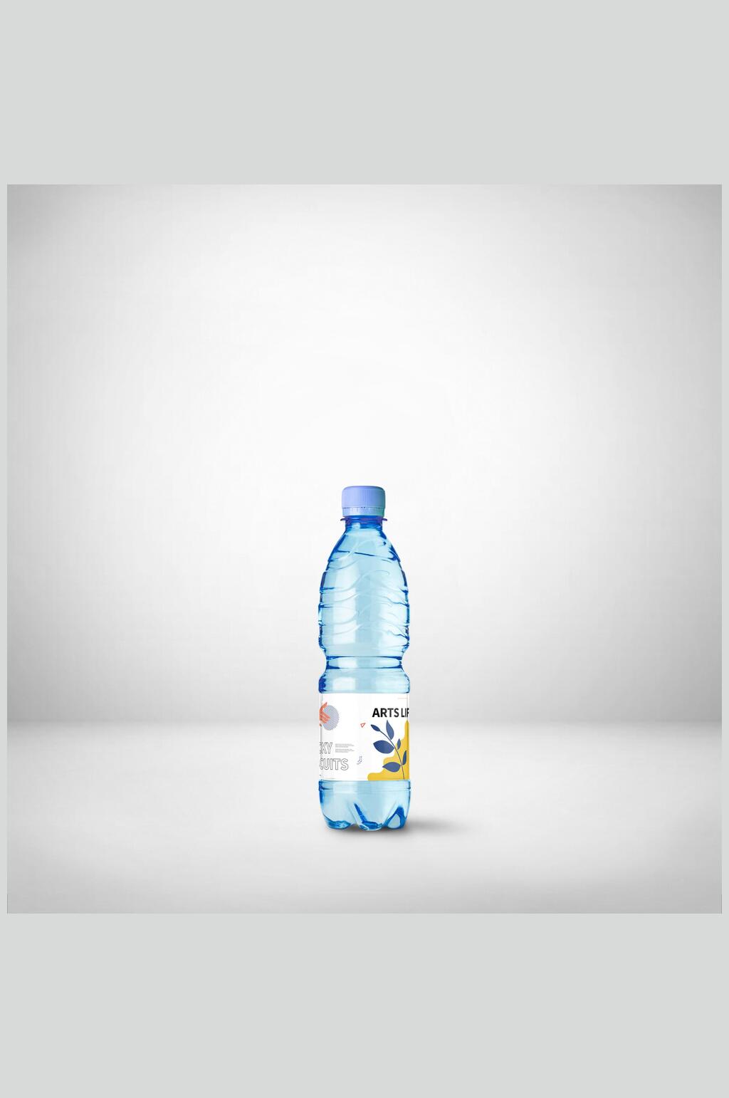 清新个性瓶盖贴纸叶子矿泉水瓶样机素材