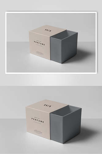 极简个性奢侈品包装盒样机