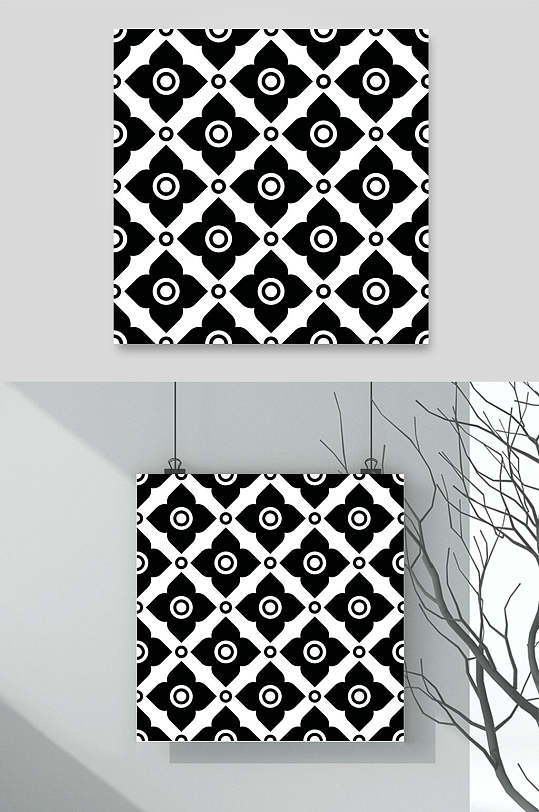 黑白色块高端大气中式风格底纹素材