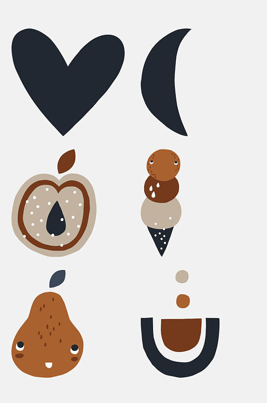 卡通水果美食图形免抠元素