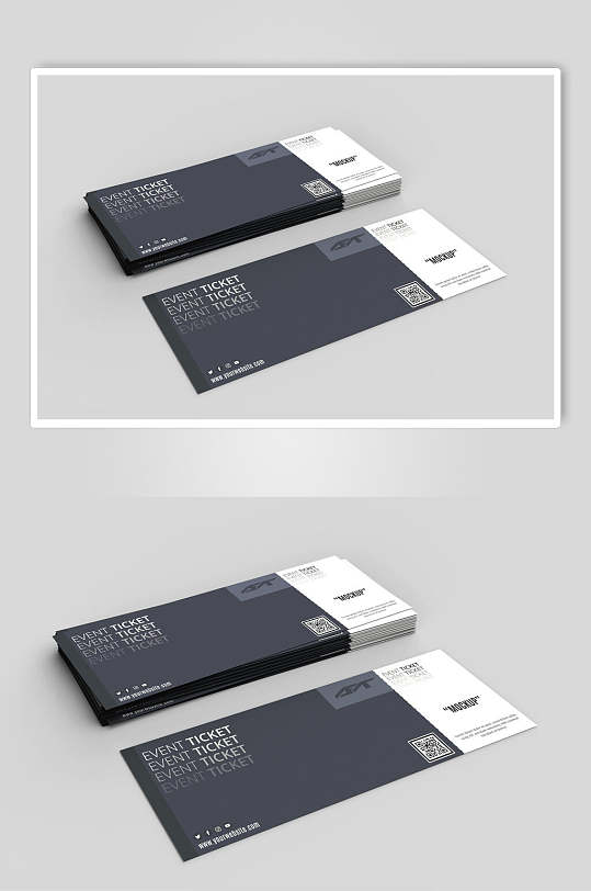 黑色代金券门票样机-众图网