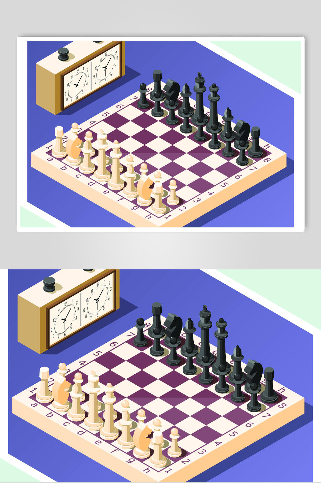 国际象棋卡通商务办公生活场景素材素材