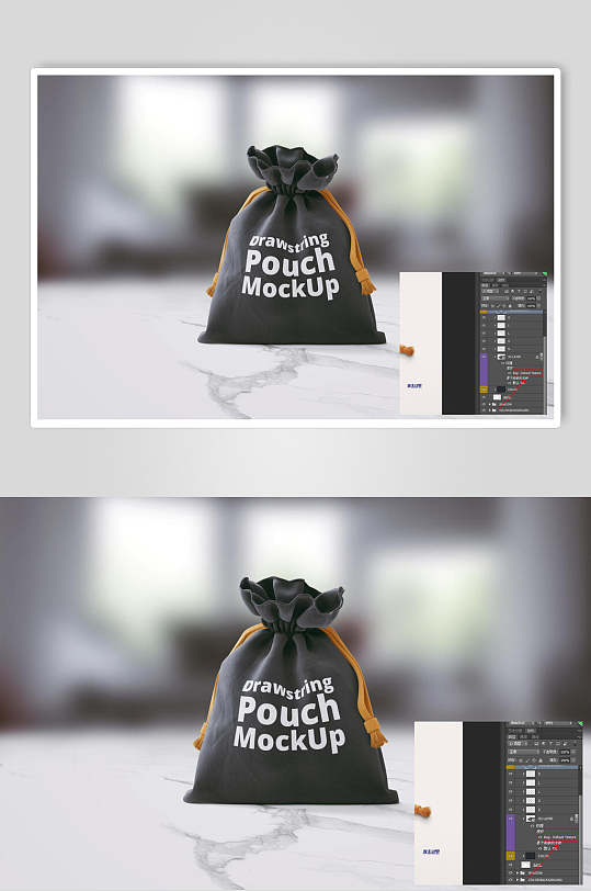 抽绳束口袋帆布袋样机