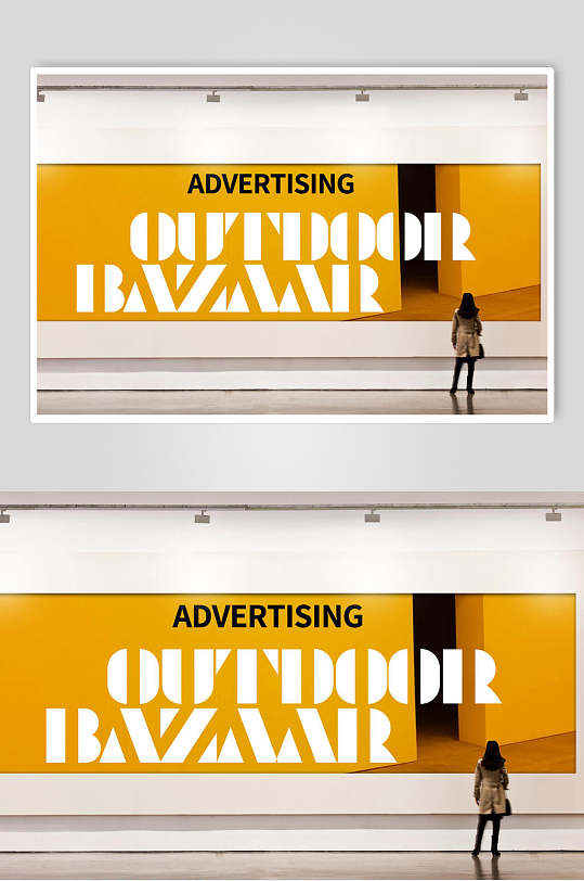 潮流时尚户外灯箱广告牌海报样机-众图网